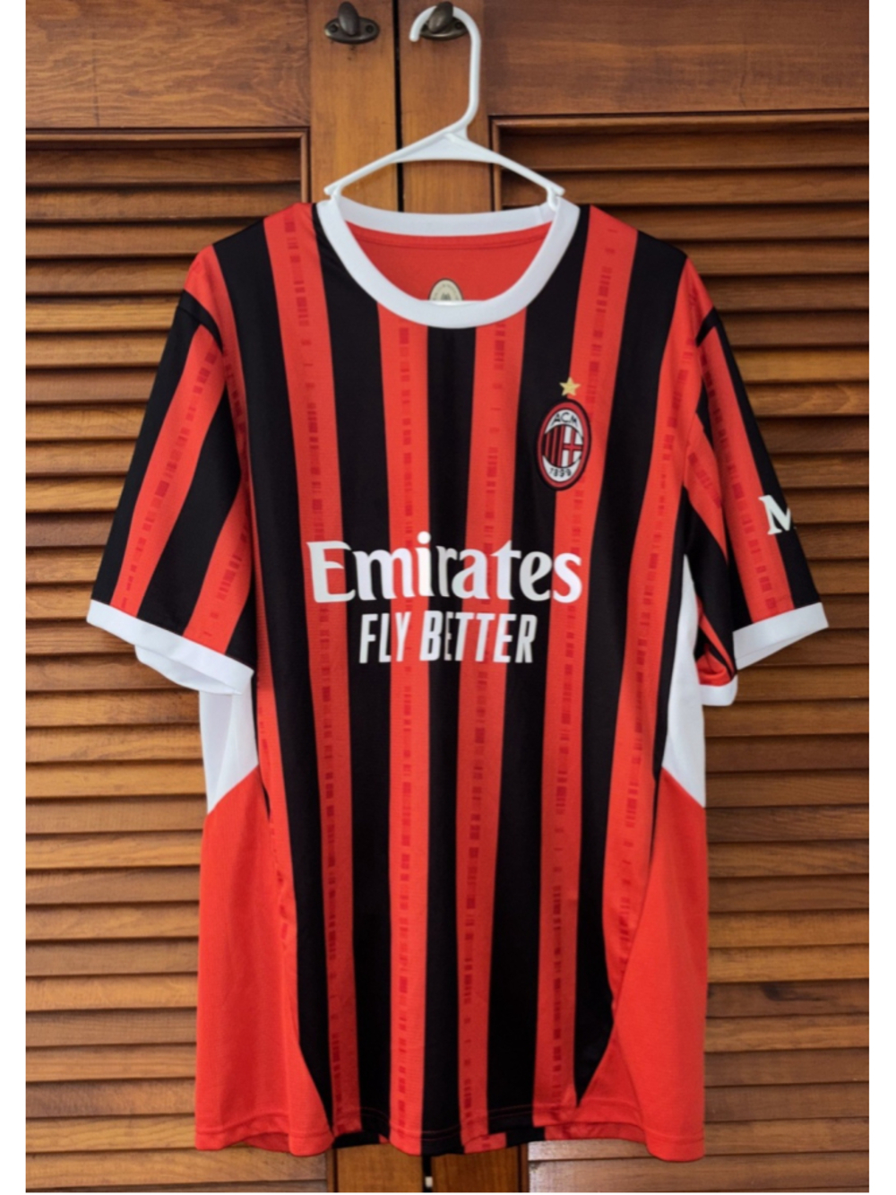 AC Milan Red Black Striped Emirates Fly Better ACM 1899 Adult Size XL